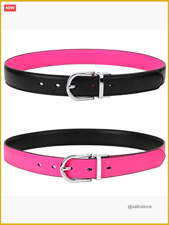 Genuine Leather Reversible Belt with Single Prong Buckle main image 4